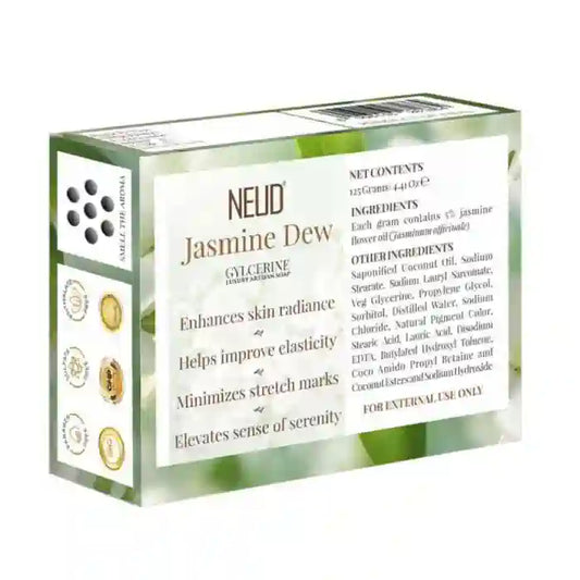 NEUD Jasmine Dew Glycerine Luxury Artisan pH-Balanced Handmade Soap 125g Helps Enhance Skin Radiance, Skin Elasticity and Reduce Stretch Marks - everteen-neud.com