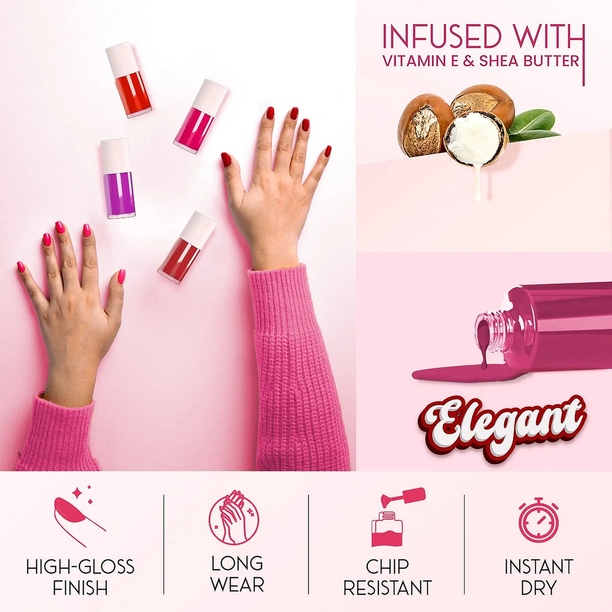 NEUD Lush Bella ELEGANT Nail Polish Has High Gloss Finish that is Long Wear, Instant Dry and Chip Resistant - everteen-neud.com