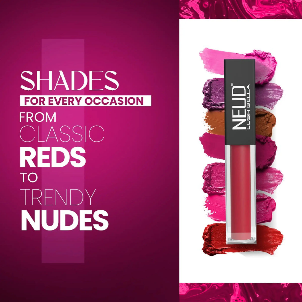 NEUD Lush Bella Liquid Lipsticks - 12 Bottles For Every Occasion, From Classic Reds to Trendy Nudes