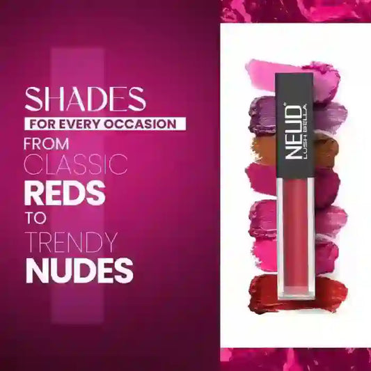 Get classic reds to trendy nudes in every pack of NEUD Lush Bella Liquid Lipsticks that includes shades for every occasion