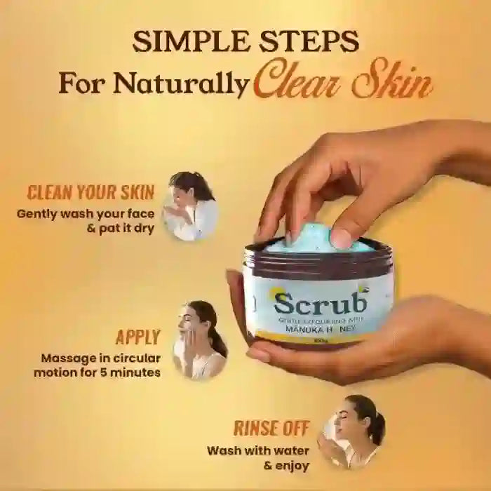 NEUD Manuka Honey Scrub – Apply, Massage Gently and Rinse for Naturally Clear Skin