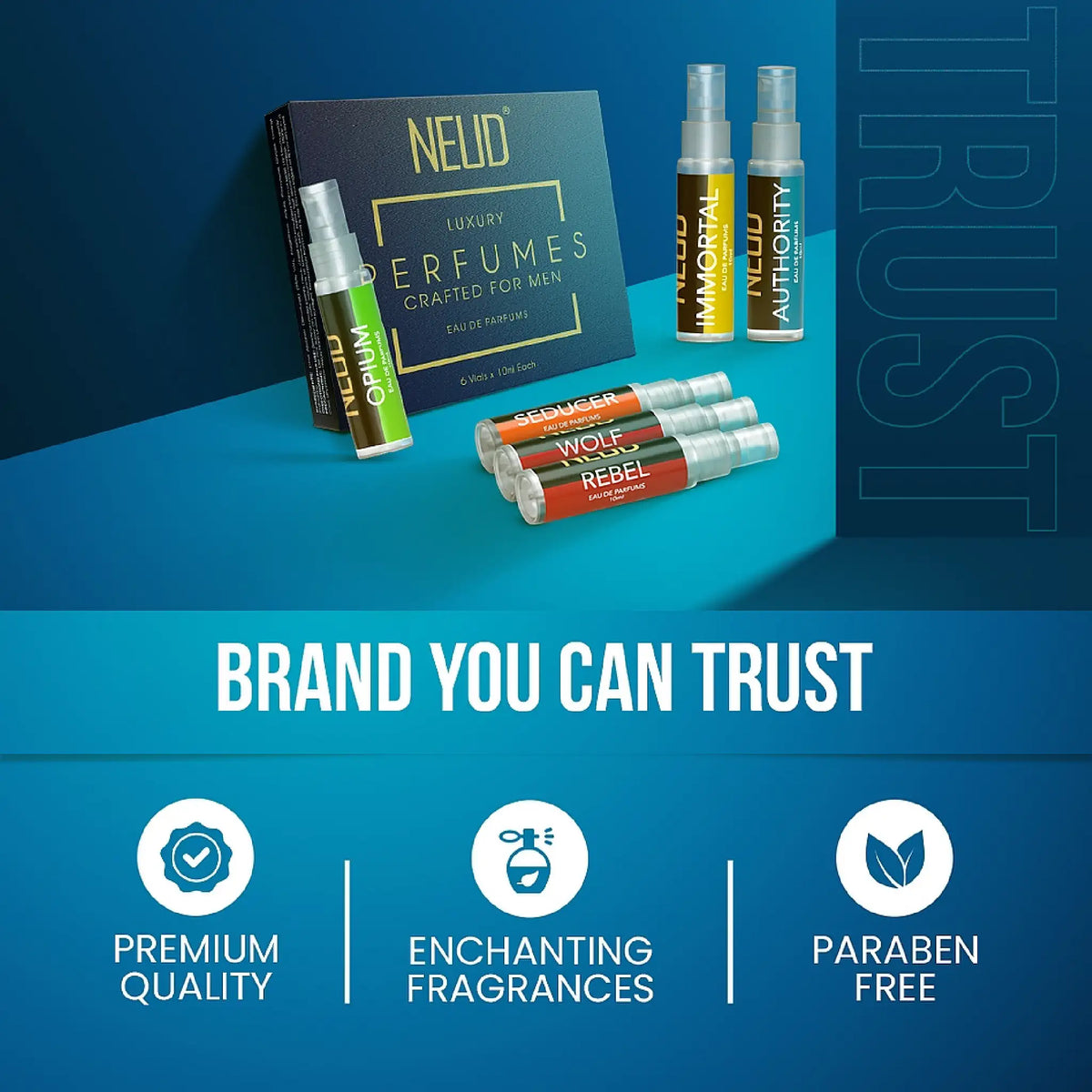 NEUD Luxury Pocket Perfumes Set for Men 6x10ml - Safe and Paraben-Free