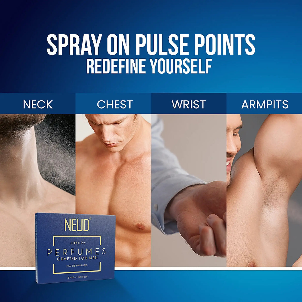 NEUD Luxury Perfumes for Men - Spray on Neck, Chest, Wrists and Armpits