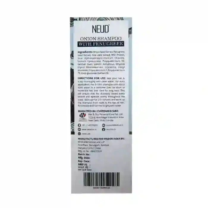 NEUD Premium Onion Hair Shampoo with Fenugreek 300 ml is Shipped Worldwide - everteen-neud.com