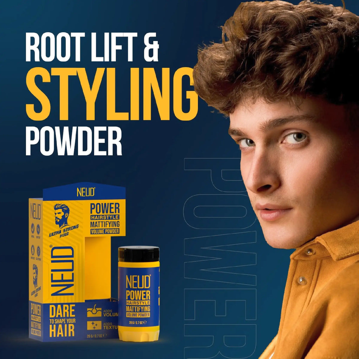 NEUD Power Hairstyle Mattifying Volume Powder Wax with Aloe Vera and Argan Oil - Rroot Lift And Styling Power With Ease