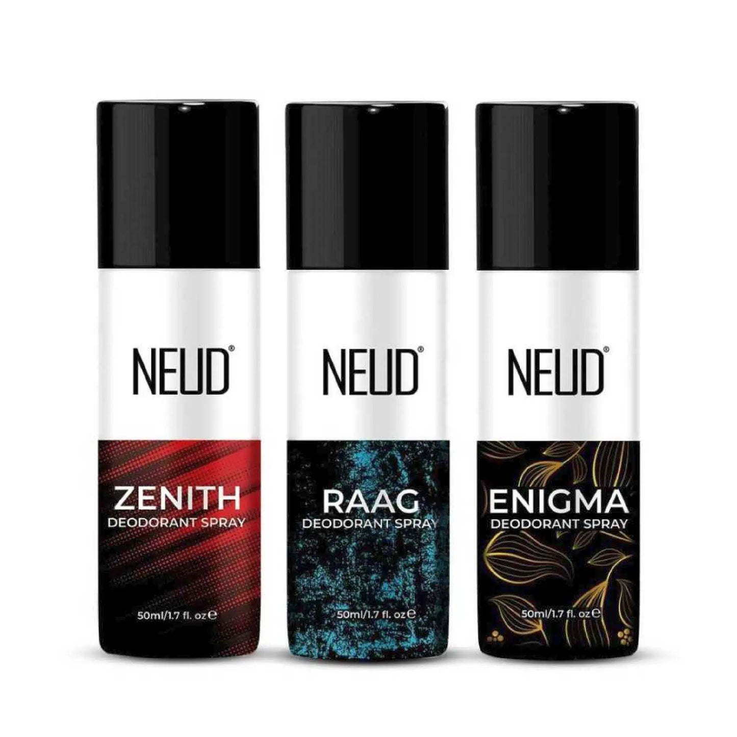 NEUD Deo Combo - Zenith, Raag and Enigma Deodorants 3x50ml