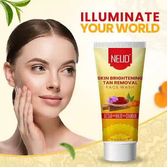 NEUD Skin Brightening Tan Removal Face Wash with Kesar, Haldi and Chandan Helps Illuminate Skin - everteen-neud.com