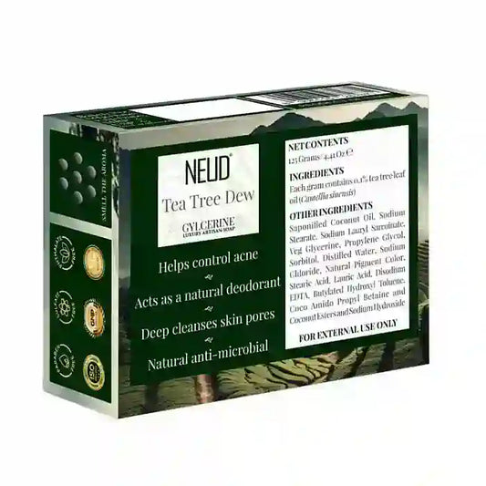 NEUD Tea Tree Dew Glycerine Luxury Artisan Handmade Soap 125g Helps Manage Acne, and Acts as a Natural Deodorant - everteen-neud.com