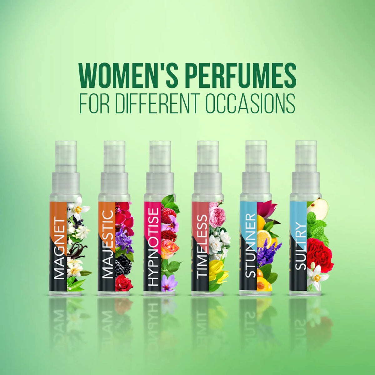 NEUD Luxury Perfumes for Women 6 Vials Pack - Includes 10ml each of Magnet, Majestic, Hypnotise, Timeless, Stunner and Sultry Perfumes