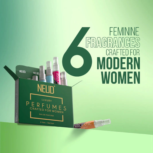 NEUD Luxury Perfumes for Women Long Lasting EDP - Each Pack Contains 6 Vials of 10ml Each For Different Occasions