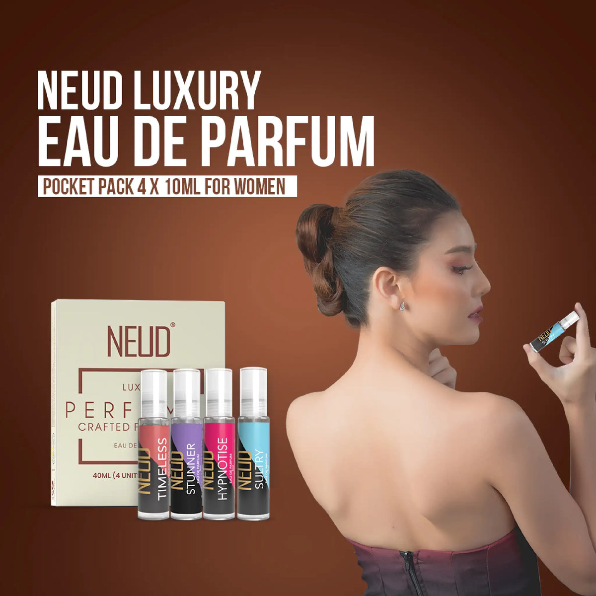 NEUD Luxury Eau de Parfum Women - Four Perfume Vials of 10ml Each