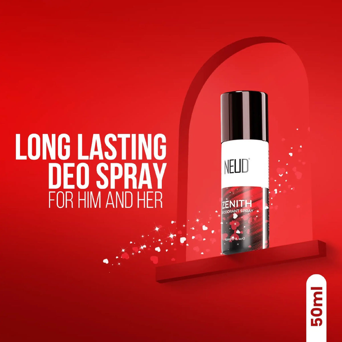 NEUD ZENITH Deodorant Spray 50ml For Him And Her - Long Lasting 24-Hour Odor Protection