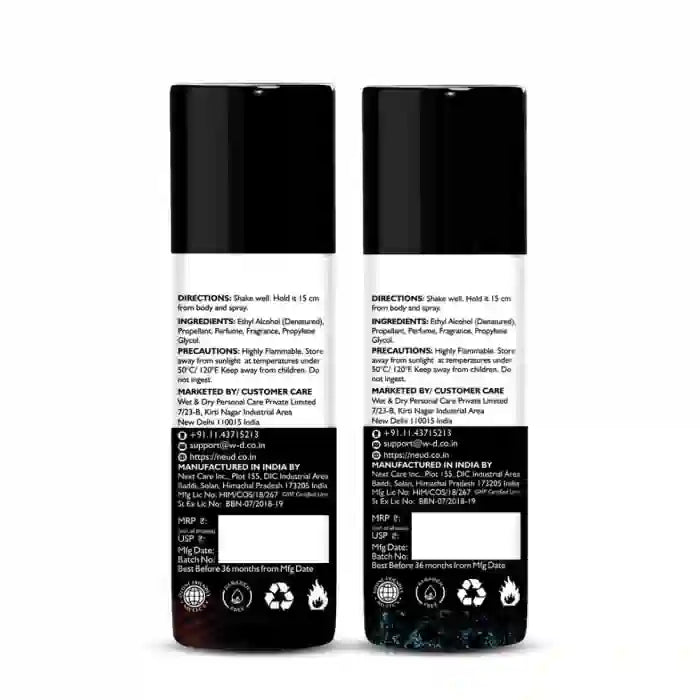 Shake NEUD Zenith and Raag Deodorants and spray on body from 15cm away - everteen-neud.com