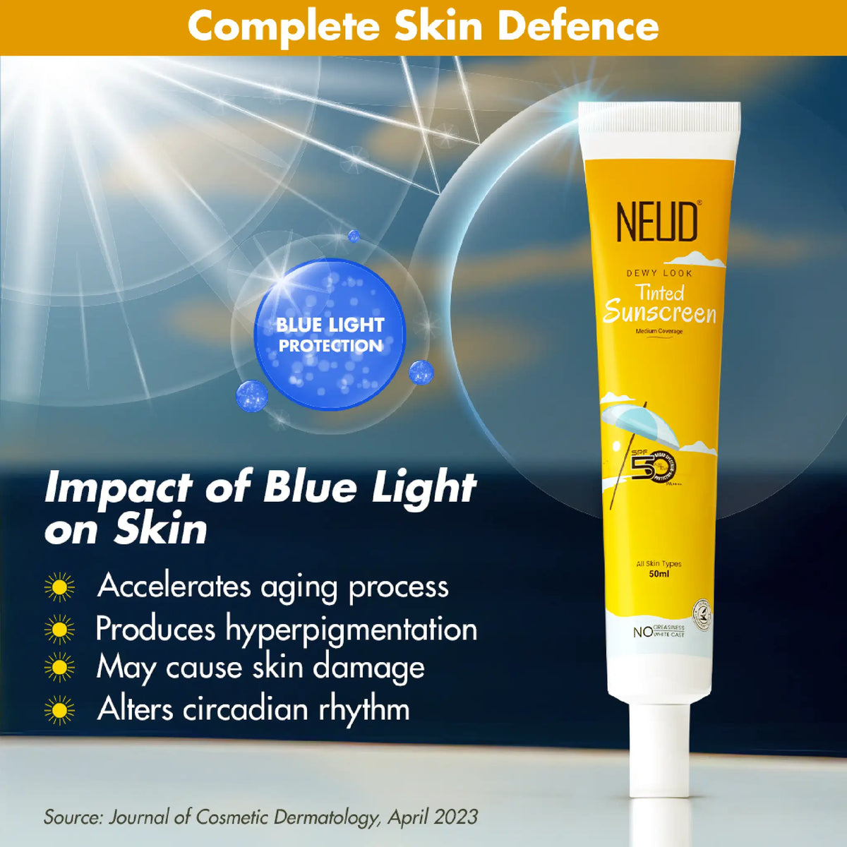 NEUD Tinted Sunscreen – Blue Light Defence to Help Prevent Hyperpigmentation