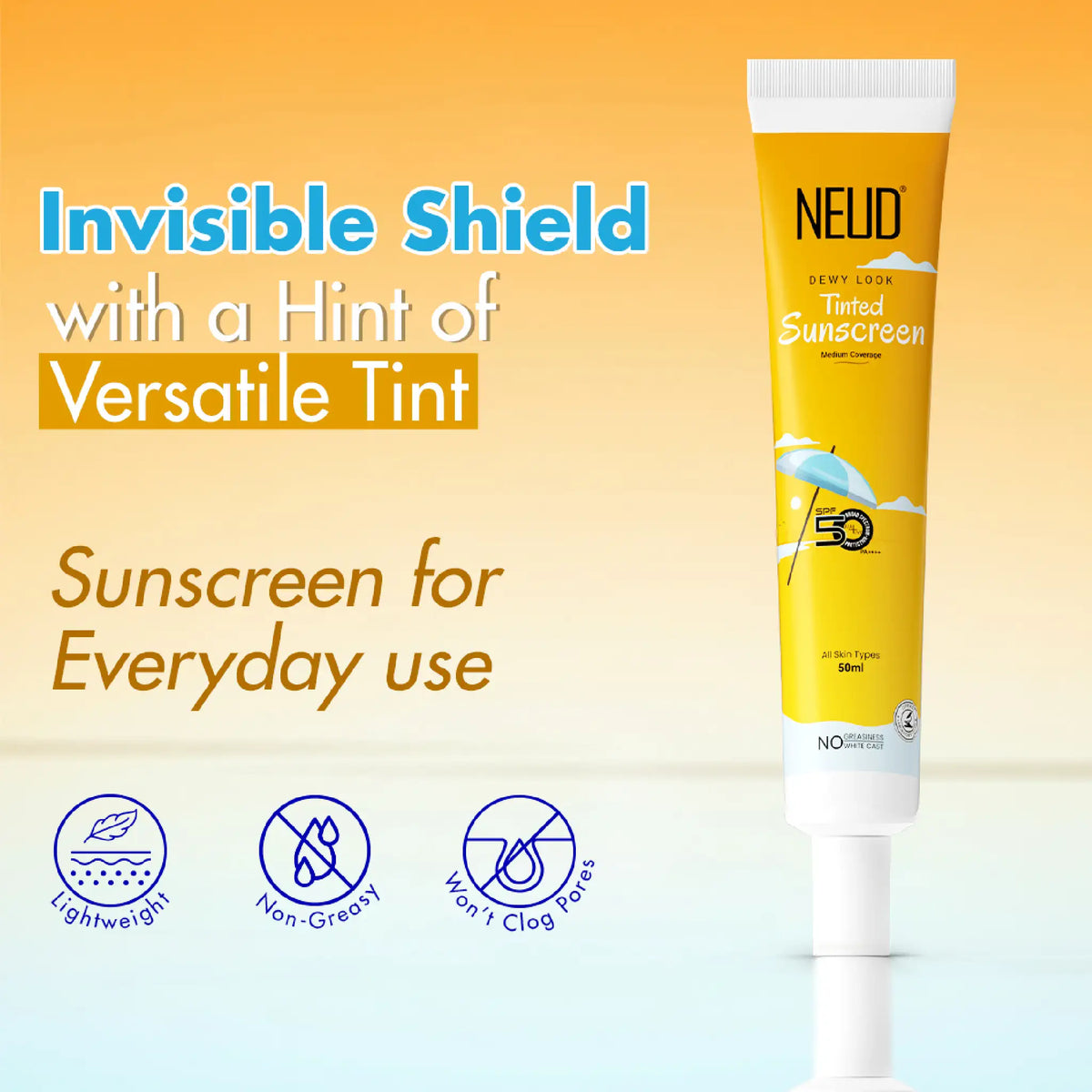 NEUD Tinted Sunscreen – Lightweight, Non-Greasy and Non-Comedogenic Formula