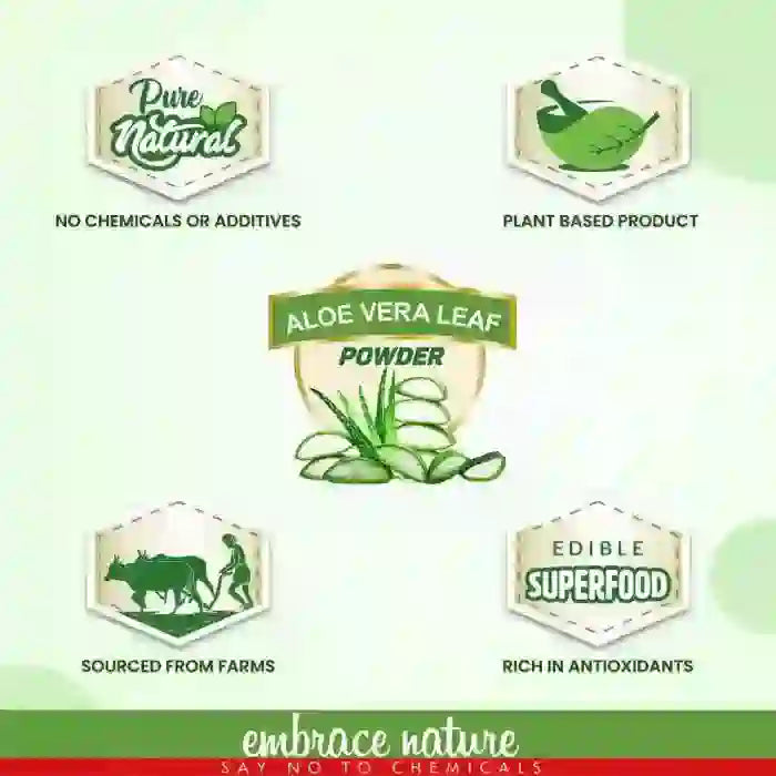 Nature Sure Aloe Vera Powder -Pure, Plant-Based Product With No Chemicals, Sourced From Farms