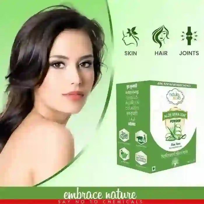 Nature Sure Aloe Vera Leaf Powder 200g with Rose Water 50ml – AYUSH-Certified Ayurvedic Herb
