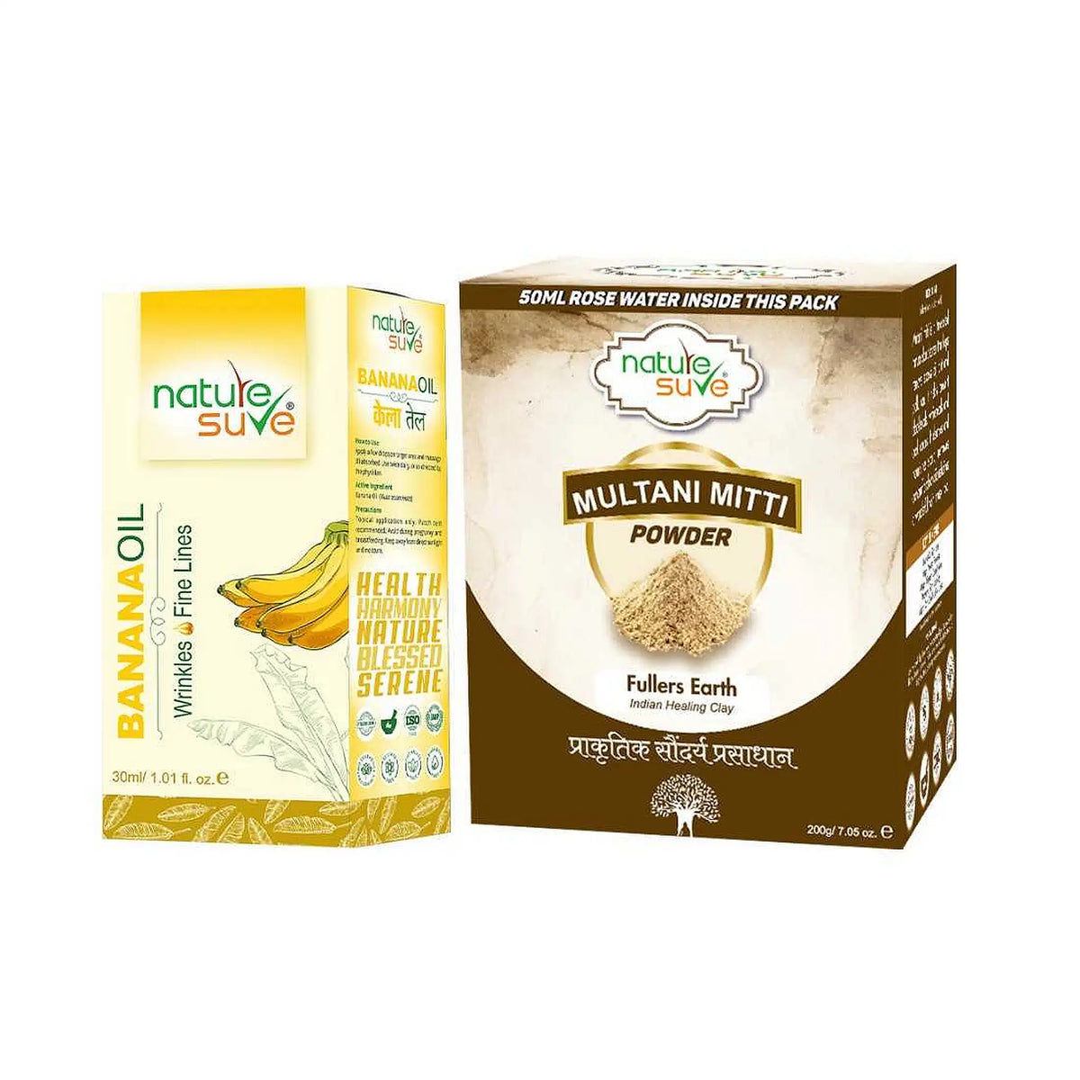 Nature Sure Combo - Banana Oil 30ml and Multani Mitti Powder 200g