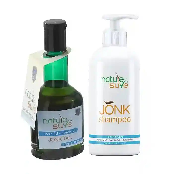 Nature Sure Hair Care Combo: Jonk Tail 110ml and Jonk Shampoo Hair Cleanser 300ml