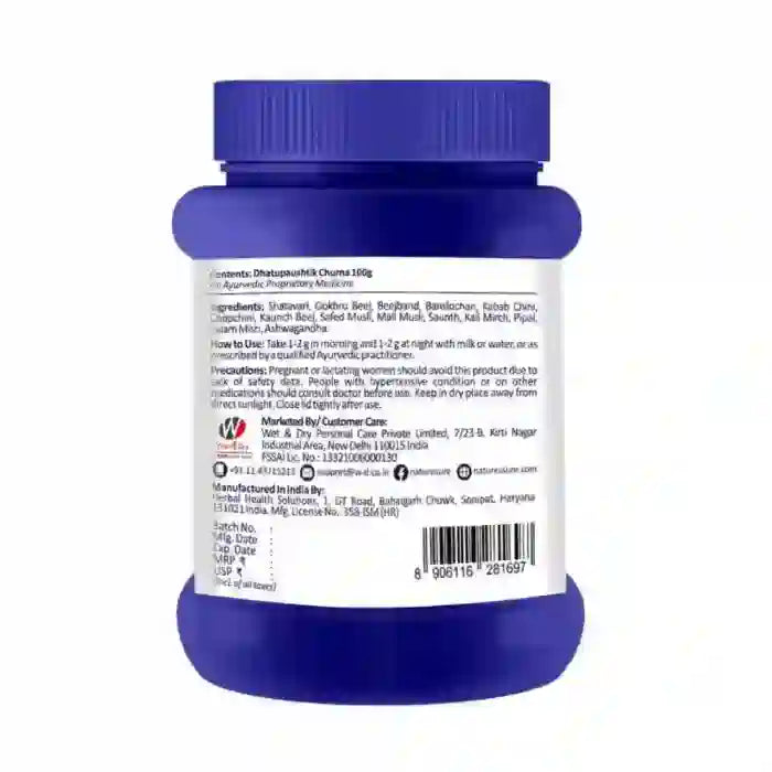 Nature Sure Dhatupaushtik Ayurvedic Churna 100g for Vigor, Vitality and Stamina is Shipped Worldwide - everteen-neud.com
