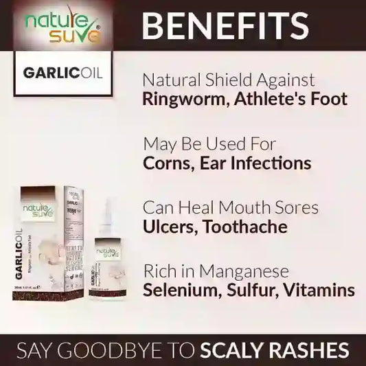 Nature Sure Garlic Oil is Beneficial for Ringworm, Athlete's Foot, Ear infections, Corns and Ulcers - everteen-neud.com