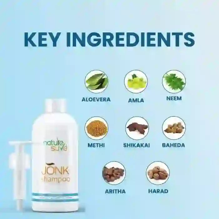 Nature Sure Jonk Shampoo – Neem, Amla, Methi, Shikakai, Harad, Aritha, Baheda and Aloe Vera