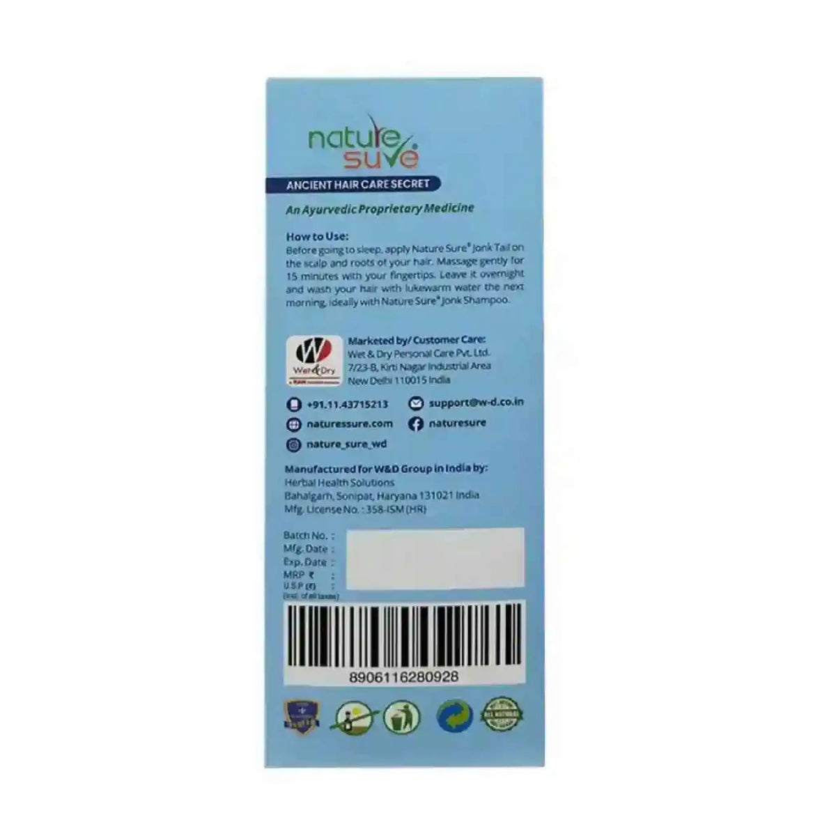 Nature Sure Jonk Tail Hair Oil 150ml – Ships Worldwide from India