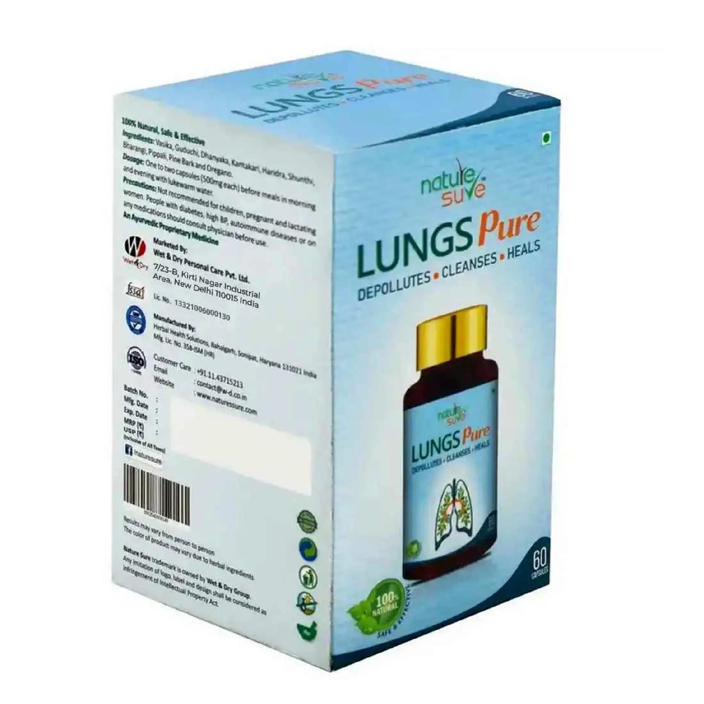 Nature Sure Lungs Pure Capsules – Ships Worldwide from India