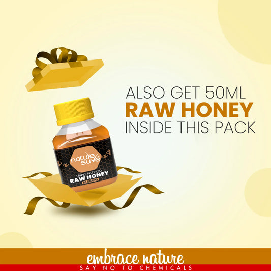 Nature Sure Mulethi Licorice Powder 100g - Get 50ml Raw Honey Free Inside Every Pack
