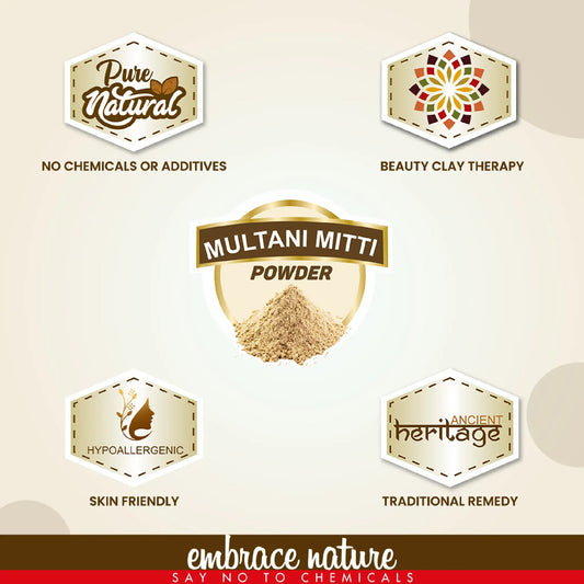 Nature Sure Multani Mitti Powder - Skin-Friendly Traditional Beauty Clay With No Chemicals or Additives