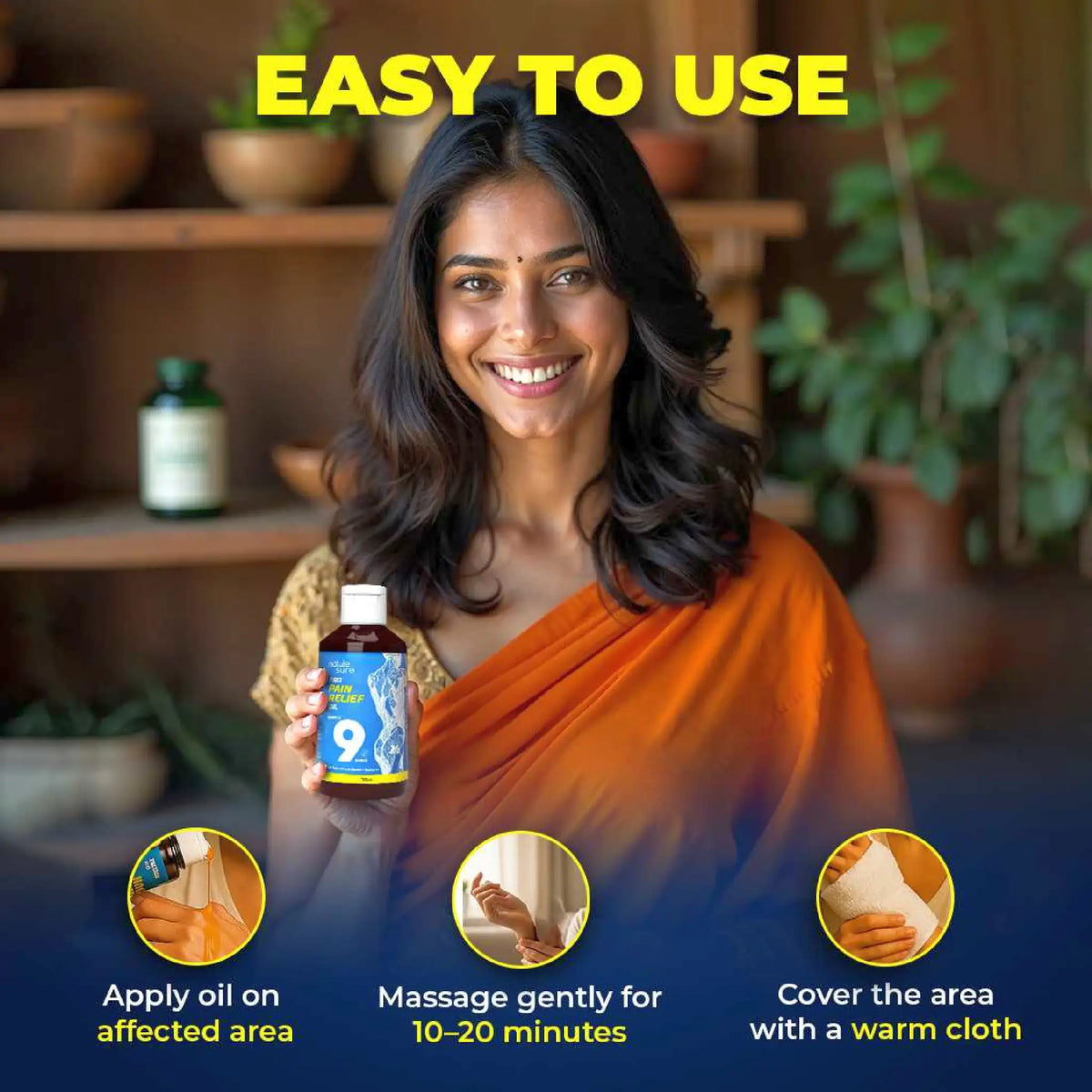 Nature Sure Pro Pain Relief Oil – Apply on Joints or Muscles, Massage for 10 Minutes and Cover with Warm Cloth