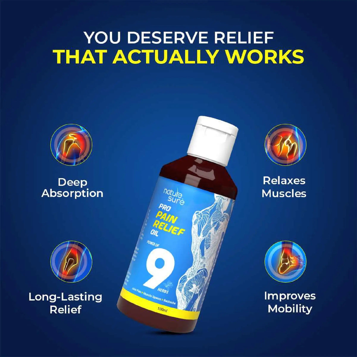 Nature Sure Pro Pain Relief Oil – Deep Absorption Formula for Muscle Relaxation and Mobility