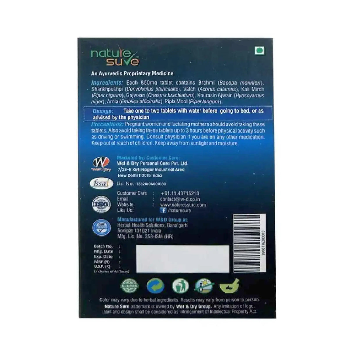 Nature Sure SOMNI Natural Sleep Support 90 Tablets – Ships Worldwide from India