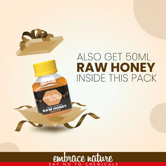 Get 50 gram raw honey absolutely free inside every pack of Nature Sure Shatavari powder 100g