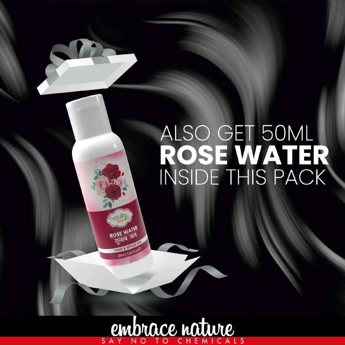 Nature Sure Shikakai Powder 100g - 50ml Rose Water Free Inside Every Pack