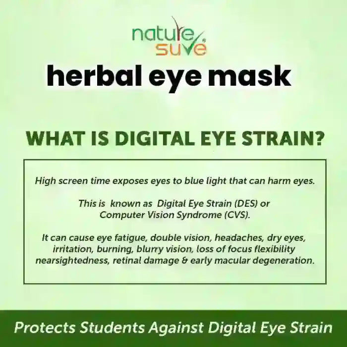 Nature Sure Small Herbal Eye Mask is Useful in Managing Blue Light Exposure, DES, CVS, Eye Fatigue and Double Vision - everteen-neud.com