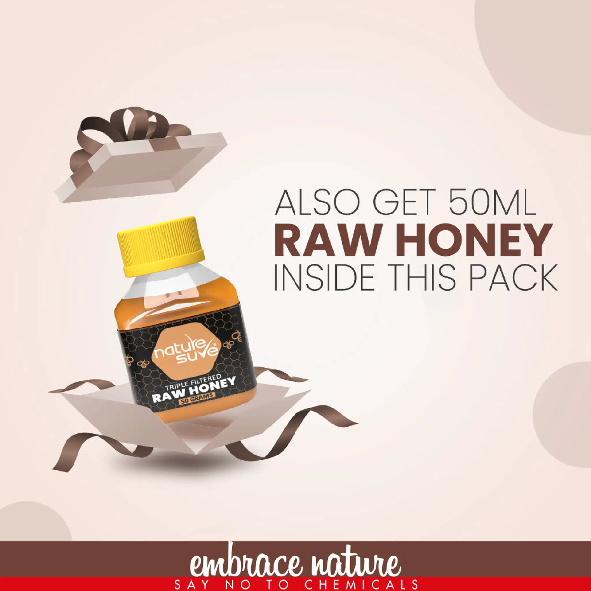 Nature Sure Triphala Powder - 50g Raw Honey Free Inside Pack