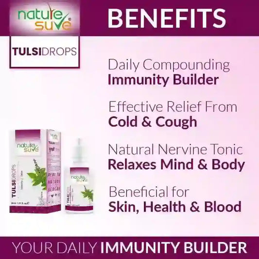 Nature Sure Tulsi Drops Helps You in Immune Support, Cold, Cough, Mind Relaxation, Skin, Health and Blood - everteen-neud.com