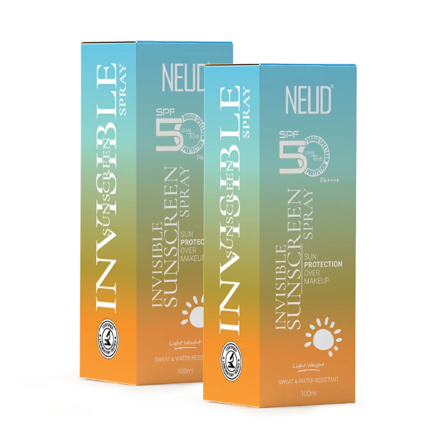NEUD Invisible Sunscreen Spray 2x100ml – SPF 50 PA++++ Broad Spectrum Protection