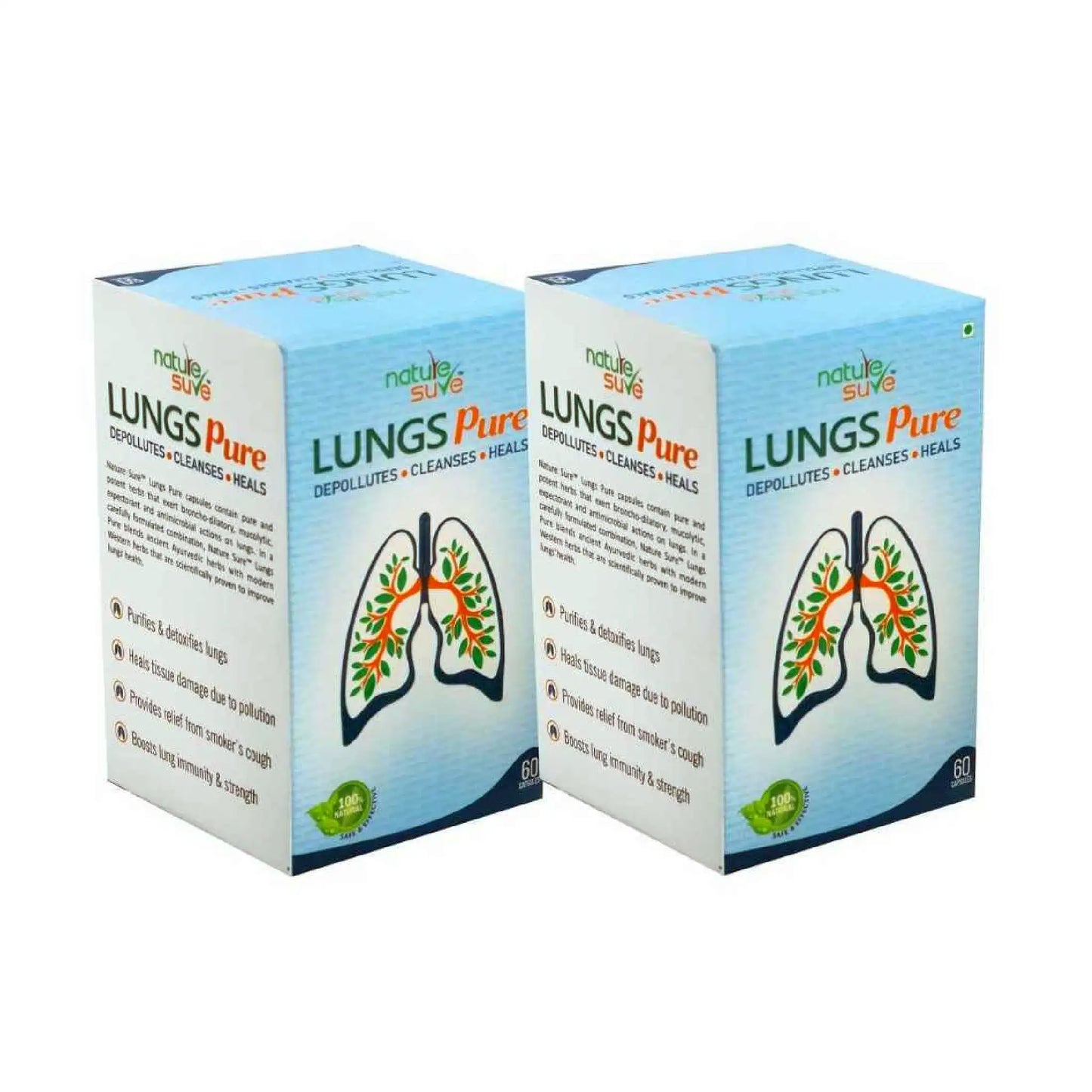 Nature Sure Lungs Pure 2x60 Capsules – AYUSH-Certified Ayurvedic Respiratory Support
