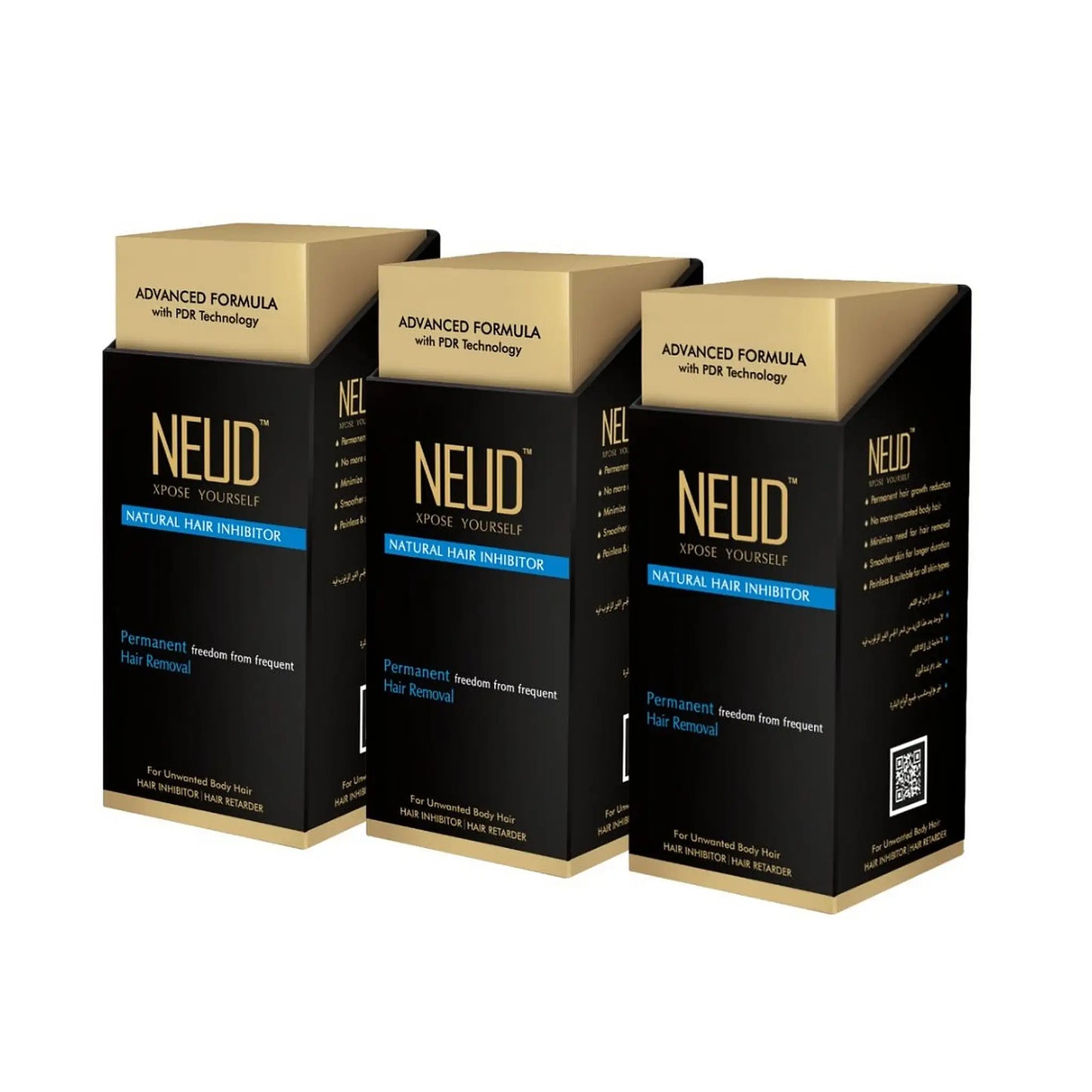 NEUD Natural Hair Inhibitor 3x80g – Papaya and Sunflower Extract Formula