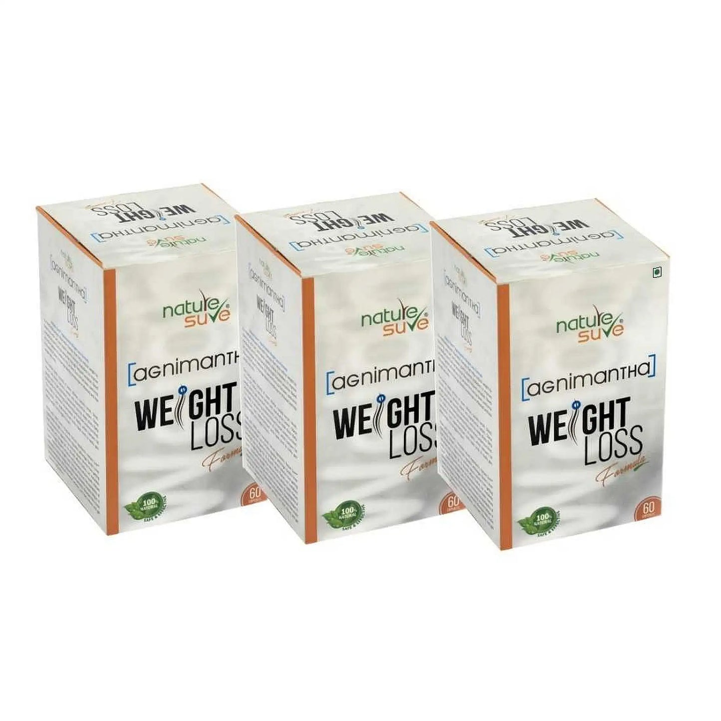 Nature Sure Agnimantha Weight Loss Formula 3x60 Capsules – AYUSH-Certified