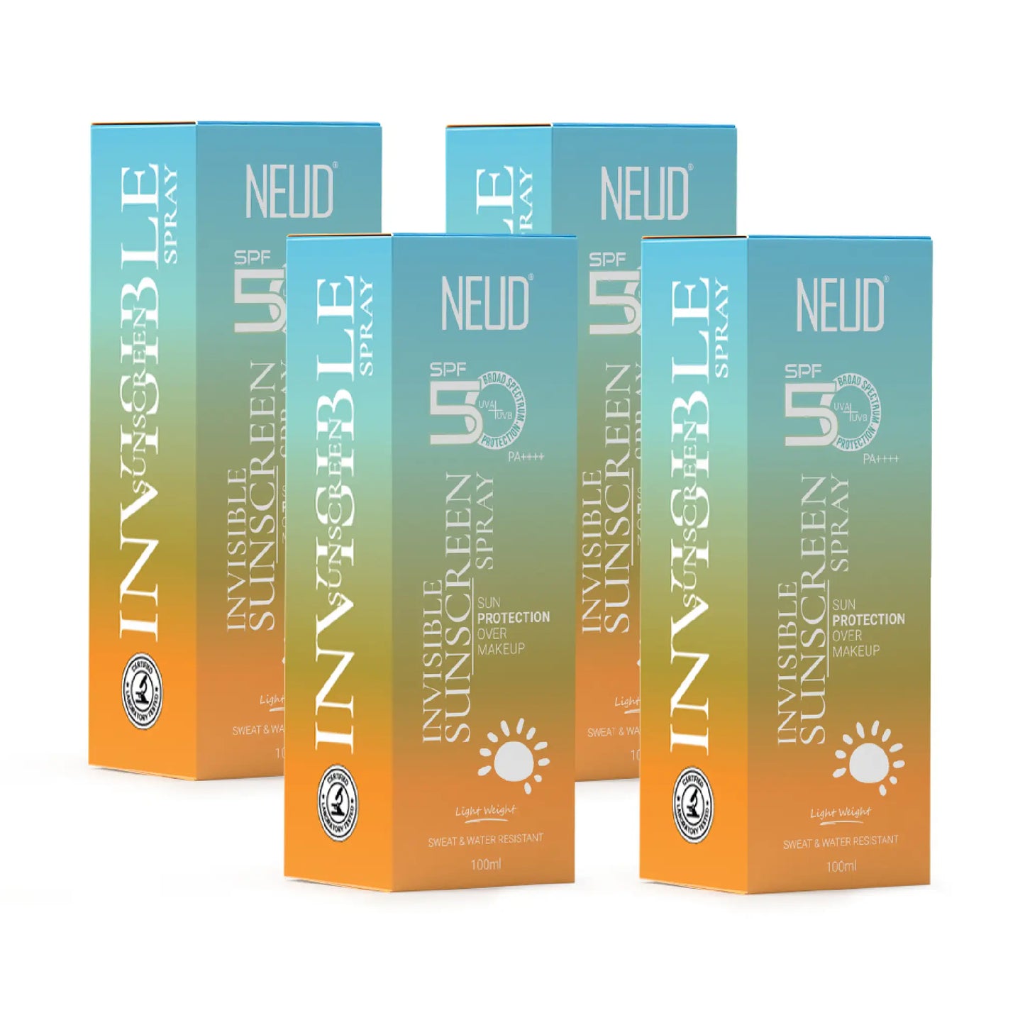 NEUD Invisible Sunscreen Spray 4x100ml – SPF 50 PA++++ Broad Spectrum Protection