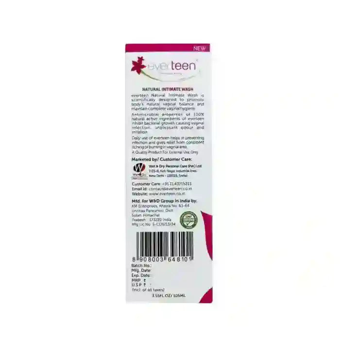 everteen Natural Intimate Wash 105ml is Shipped Worldwide - everteen-neud.com
