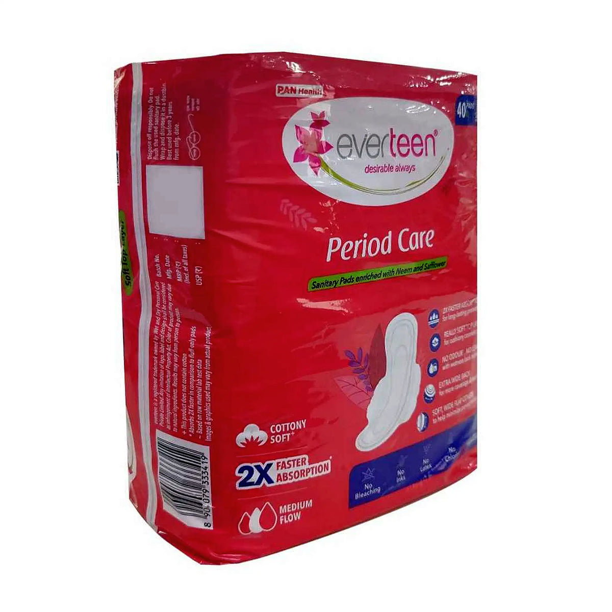 everteen Period Care XL Soft 40 Sanitary Pads – Ships Worldwide from India
