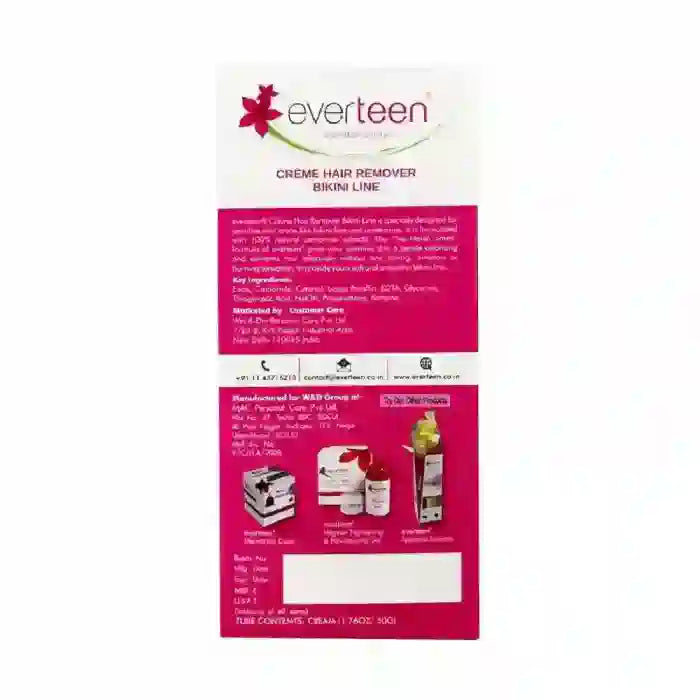 everteen Natural Hair Remover Creme 50g for Bikini Line and Underarms is Shipped Worldwide - everteen-neud.com