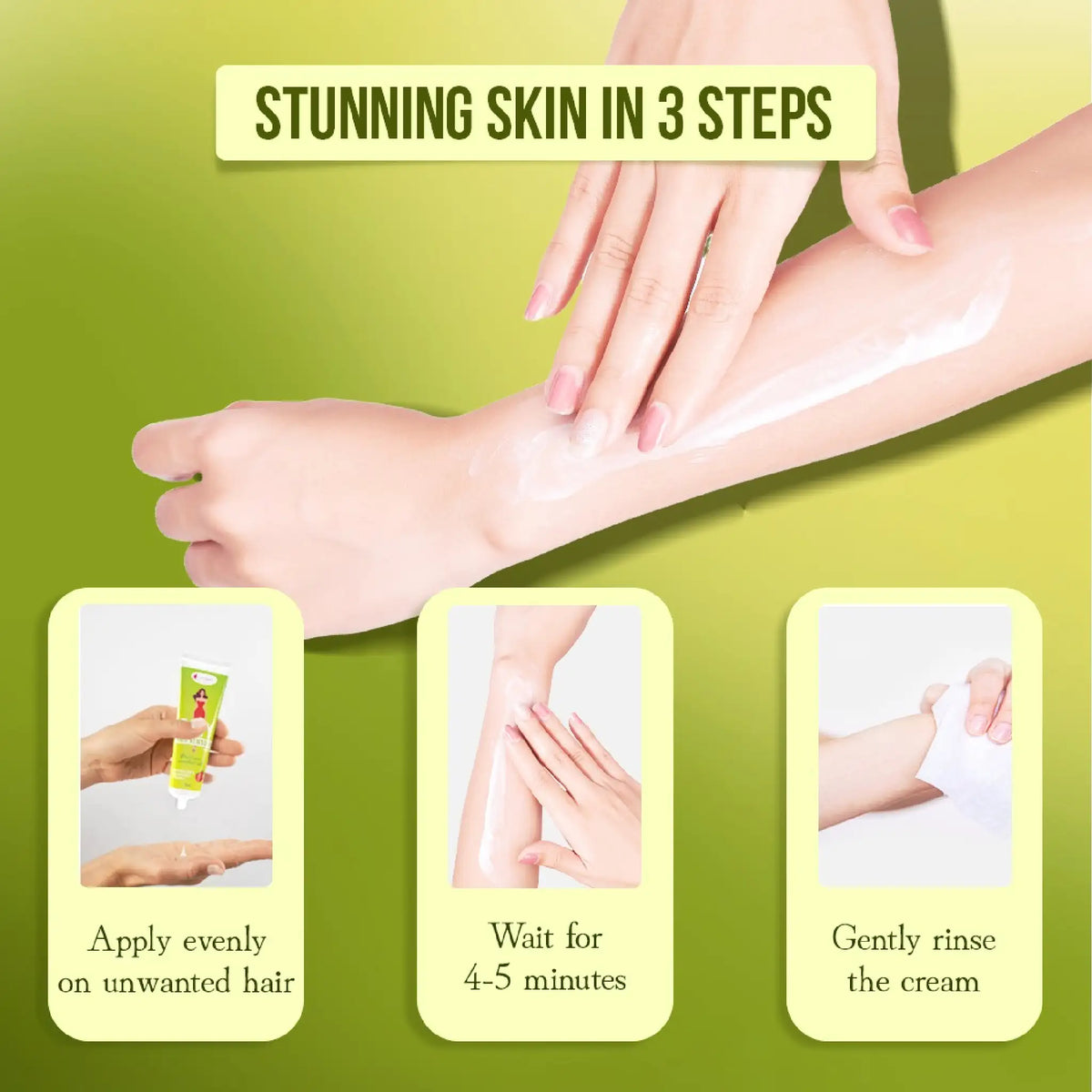 everteen Body Hair Remover Cream – Remove Unwanted Body Hair in 3 Easy Steps