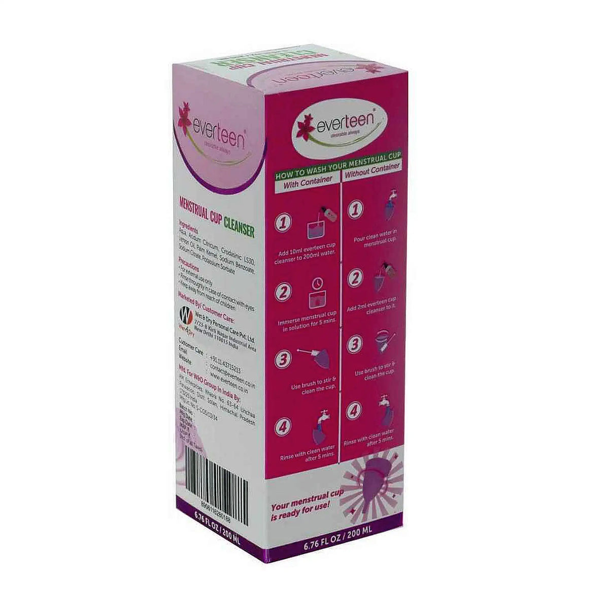 everteen Menstrual Cup Cleanser 200ml – Ships Worldwide from India