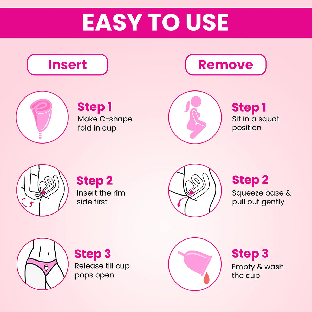 everteen Menstrual Cup - Inserting and Removing is Easy