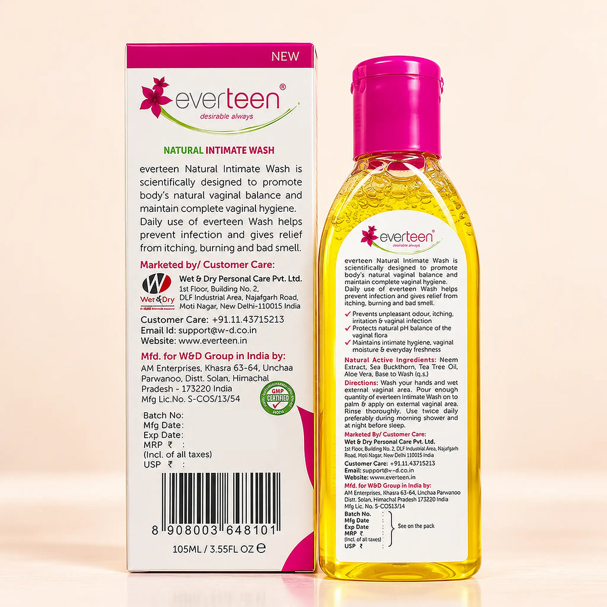 everteen Natural Intimate Wash 105ml – Ships Worldwide from India